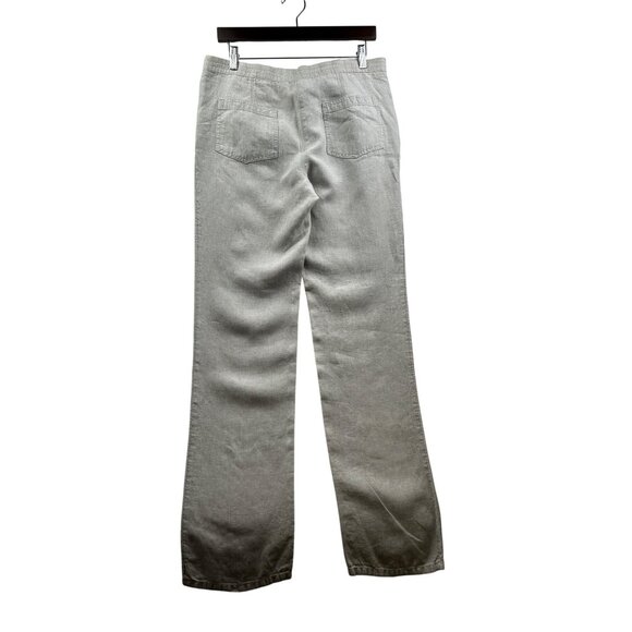 Boden Linen Modern Casual Pants Natural Gray Adj Hem Pockets Relaxed Fit Sz 6L - Picture 4 of 12